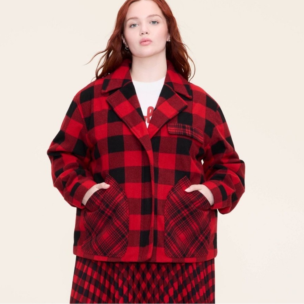 Woolrich X Target Buffalo Check Melton Jacket 2X NWOT